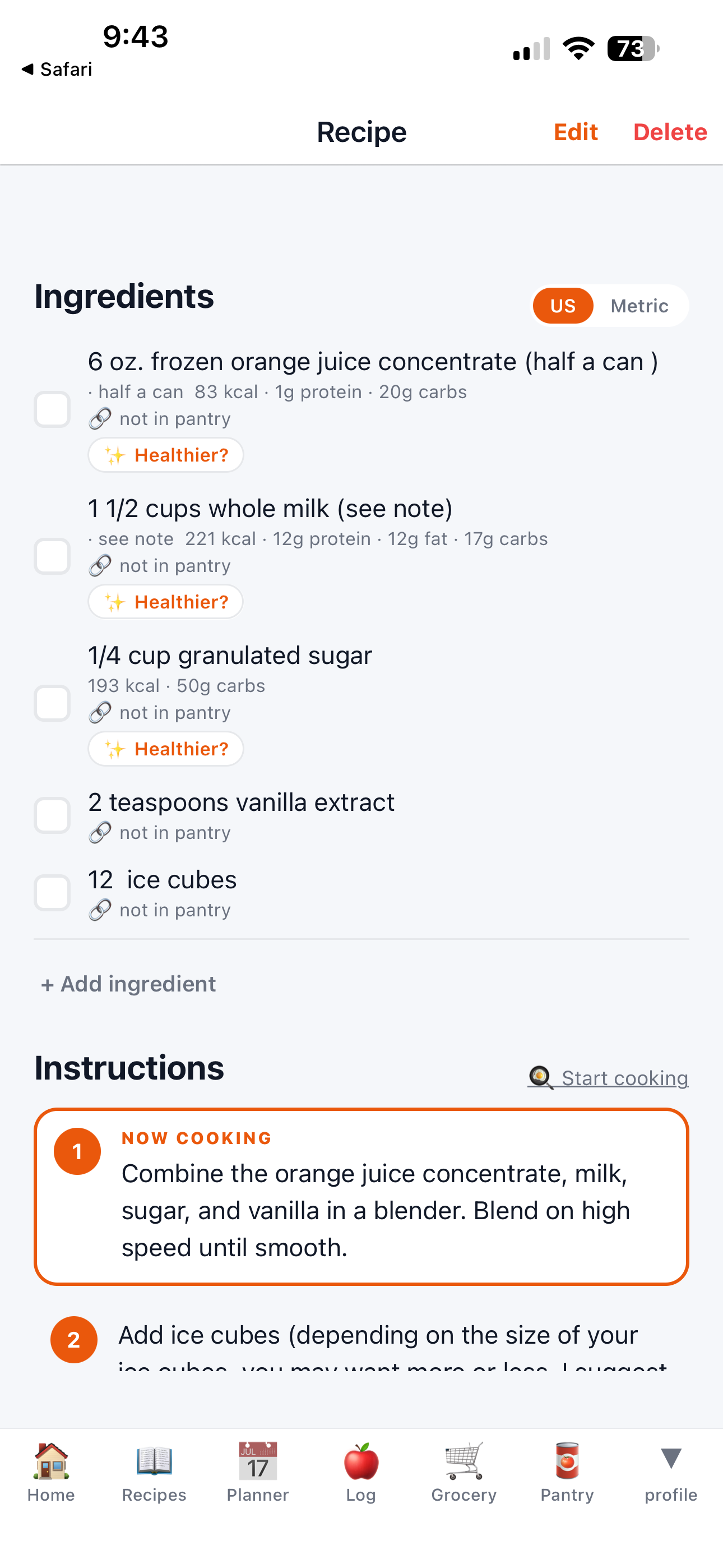 Recipe detail